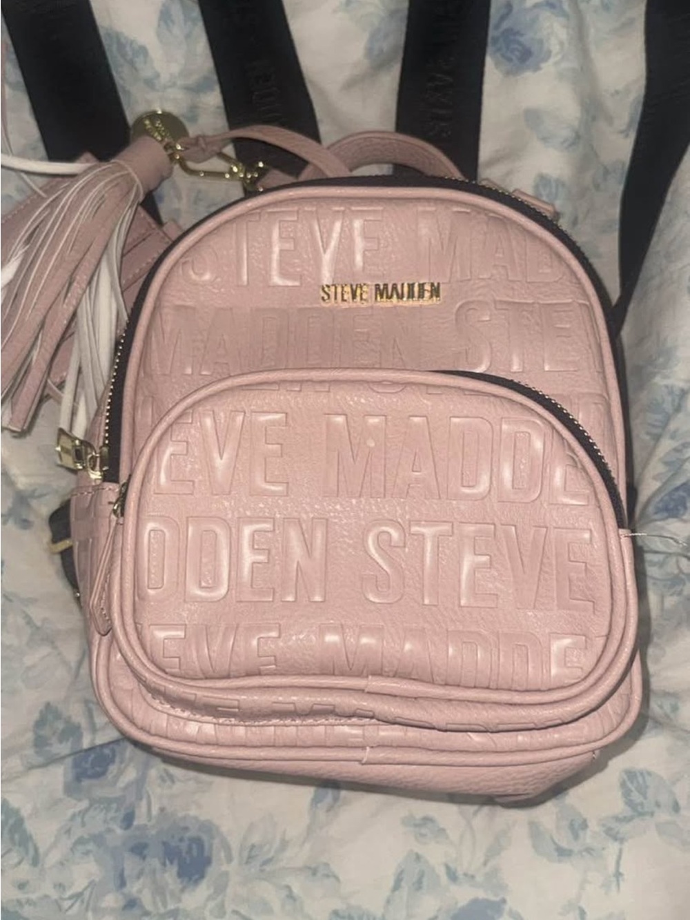 Steve Madden Blush Pink Embossed Mini Backpack
